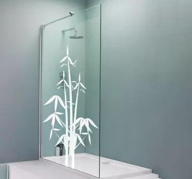 Monocolor bamboo plant shower decal - TenStickers
