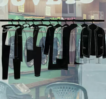 Monocolor clothes hanging Shop Window Decal - TenStickers