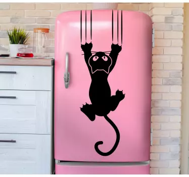 Monocolor design funny animal falling fridge sticker - TenStickers