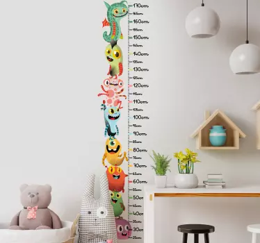 Monster stack height chart decal - TenStickers