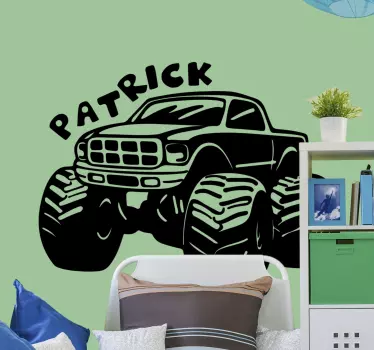 Monster Truck with name car decal - TenStickers