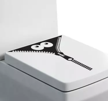Monster Zip Toilet Sticker - TenStickers