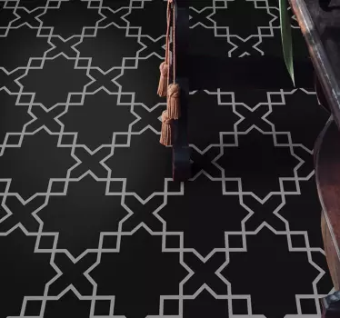 Moroccon style grey white floor sticker vinyl stickers for floor - TenStickers