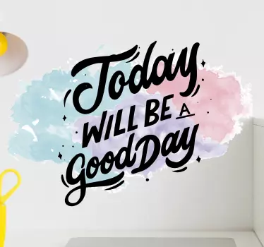 Motivations watercolour quote laptop stickers - TenStickers