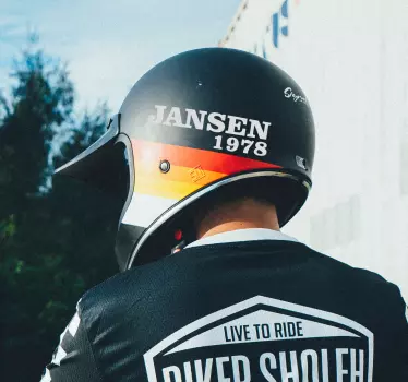 Motorbike helmet Name motorcycle stickers - TenStickers