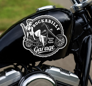 Motorbike sticker classic chopper silhouette - TenStickers