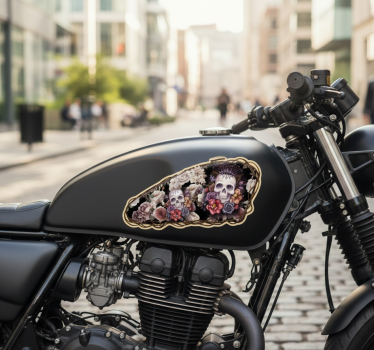 Motorbike sticker dead rose rider - TenStickers