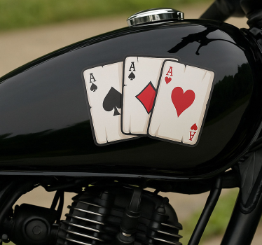Motorbike sticker four aces playing cards decal - TenStickers