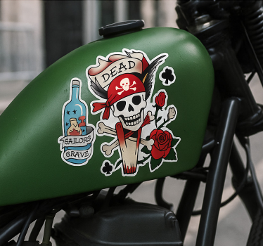 Motorbike sticker green fuel tank - TenStickers