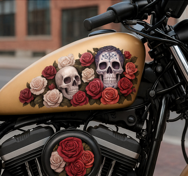 Motorbike sticker rose rider - TenStickers