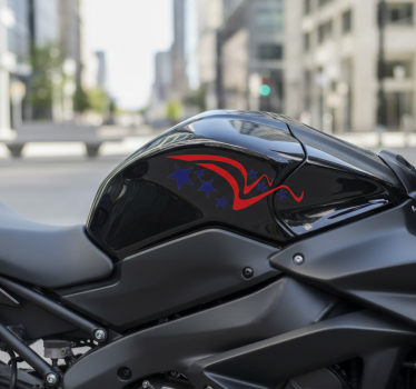 Motorbike sticker stars liberty fire - TenStickers