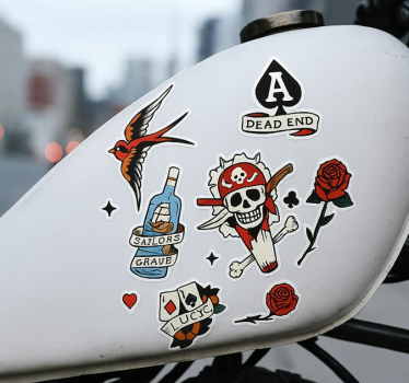 Motorbike sticker tattoo fuel tank - TenStickers