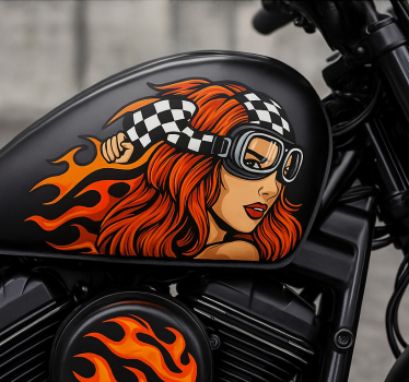 Motorbike sticker vintage goggle maiden - TenStickers