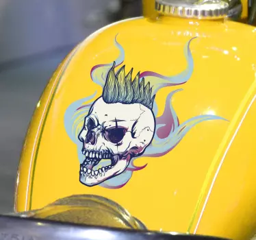 Motorcycle flame skull  Motorcycle stickers - TenStickers