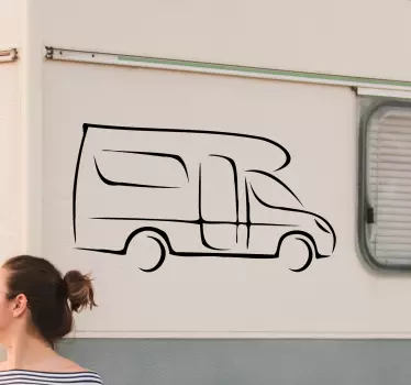 Motorhome Drawing Caravan decal - TenStickers