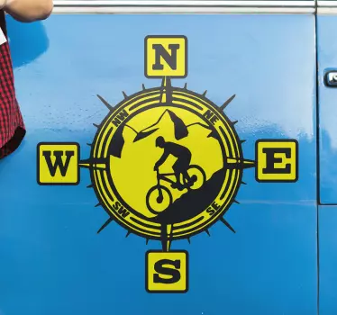 Mountain bike compass wall decor - TenStickers