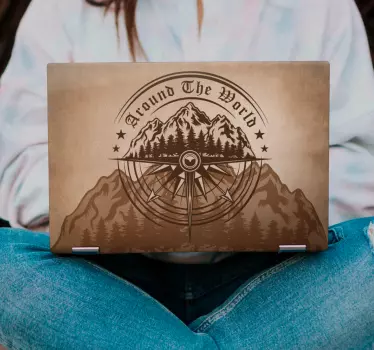 Mountain compass laptop skin - TenStickers