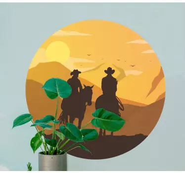 Mountain riders silhouette wall art sticker - TenStickers