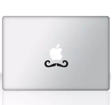 Mustache type strong man laptop decal - TenStickers