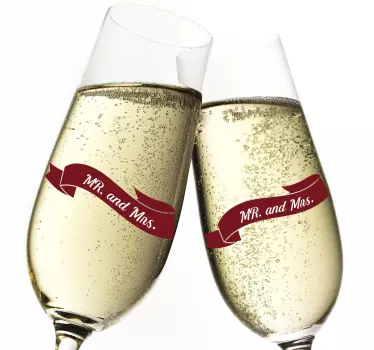 Mr and Mrs Banner Sticker - TenStickers