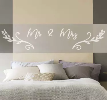 Mr and mrs headboard wall decal - TenStickers