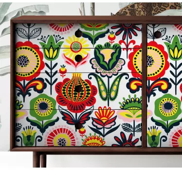 Multi colour composition of flowers decals for furniture - TenStickers