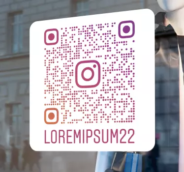 Multicolor Instagram QR code custom sticker - TenStickers