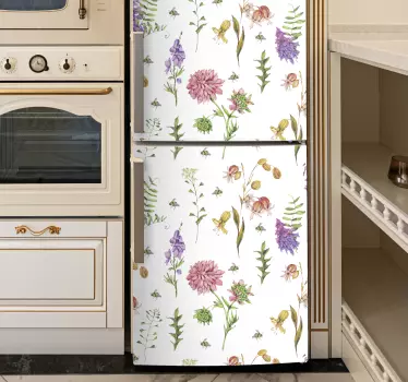 Multicolor minimalistic wildflowers fridge sticker - TenStickers