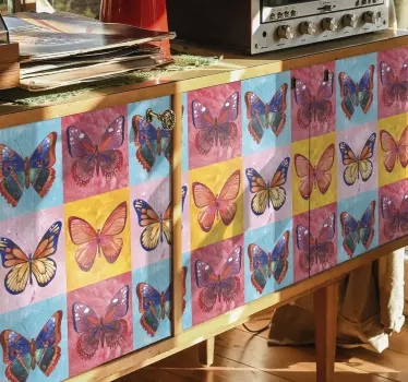 Multicolored butterflies  furniture decal - TenStickers