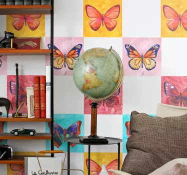 Multicolored butterflies  tile transfer decal - TenStickers