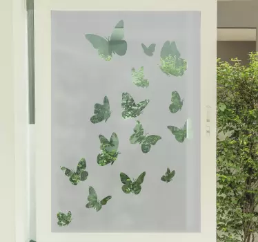 Multiple flying butterflies window sticker - TenStickers