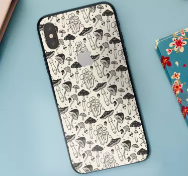 Mushroom Illustration iPhone sticker - TenStickers