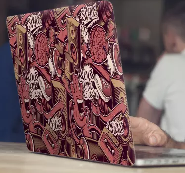 Music graffiti art laptop stickers - TenStickers