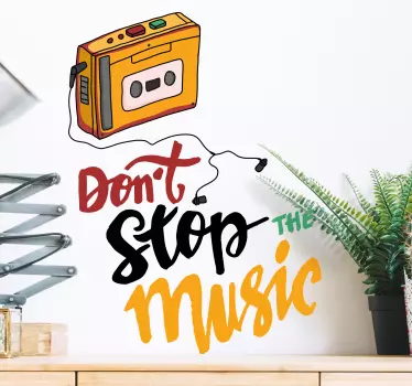 Music sticker cassette player typography - TenStickers
