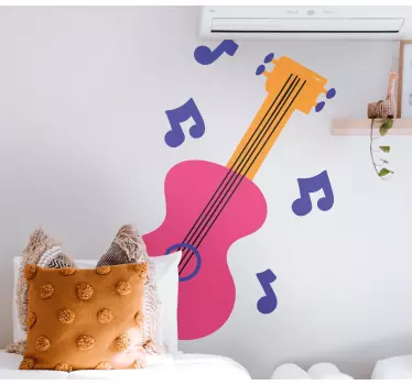 Music sticker colorful guitar art design - TenStickers