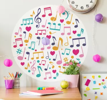 Music sticker colorful music notes - TenStickers