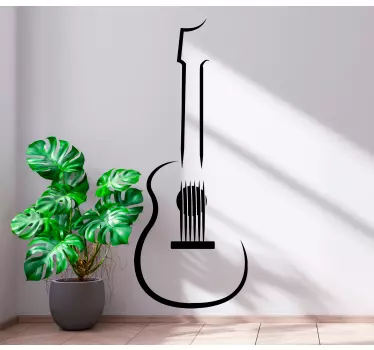 Music sticker elegant guitar outline - TenStickers