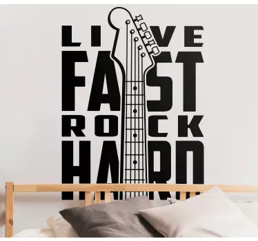Music sticker live fast rock - TenStickers