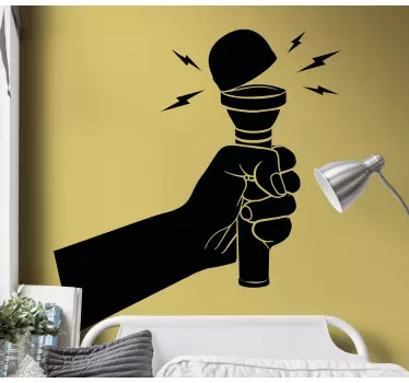 Music sticker microphone power gesture - TenStickers