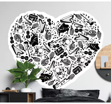 Music sticker musical instruments love - TenStickers