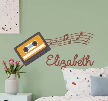 Music sticker personalized music cassette - TenStickers