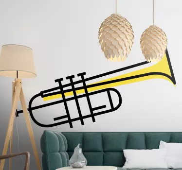 Music sticker stylish brass instrument - TenStickers