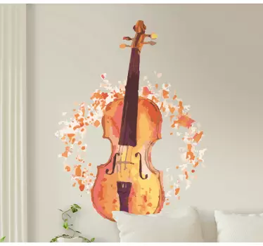 Music sticker violin with color splashes - TenStickers