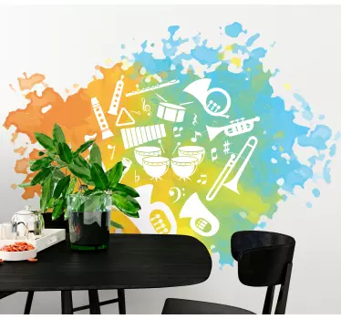 Music sticker with colorful music patterns - TenStickers