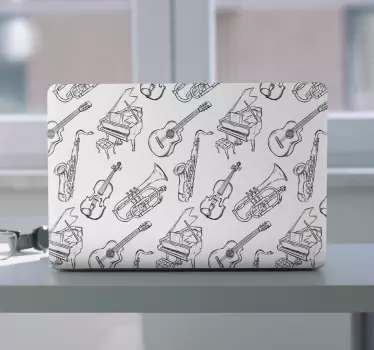 Musical Instruments Pattern laptop skin - TenStickers