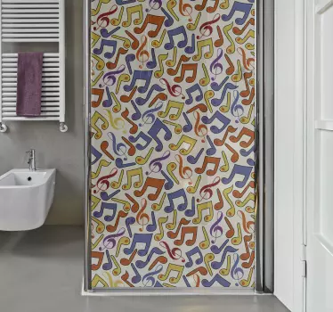 Musical notes shower heads wall sticker - TenStickers