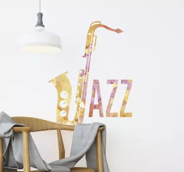 Musical wall sticker jazz saxophone art - TenStickers