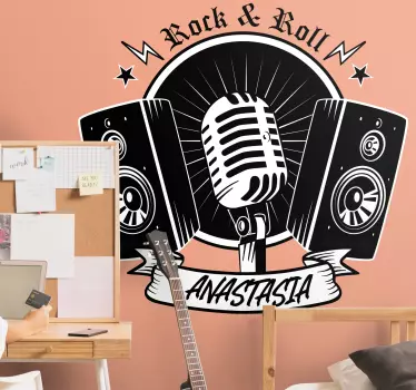 Musical wall sticker microphone and speakers - TenStickers