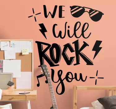 Musical wall sticker we will rock you - TenStickers