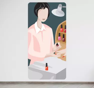 Nail polish application health and beauty sticker - TenStickers